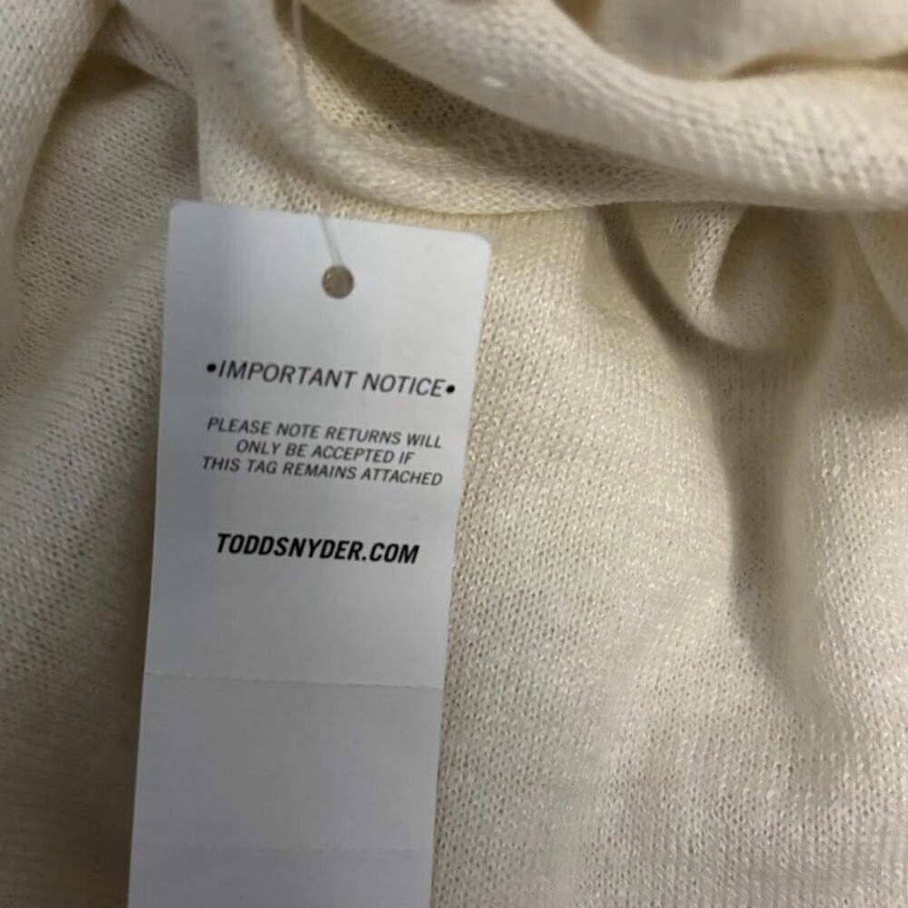 Todd Snyder Men's Bisque Linen Knit Pocket Pullover Sweater Cream XXL NWT - Picture 5 of 10